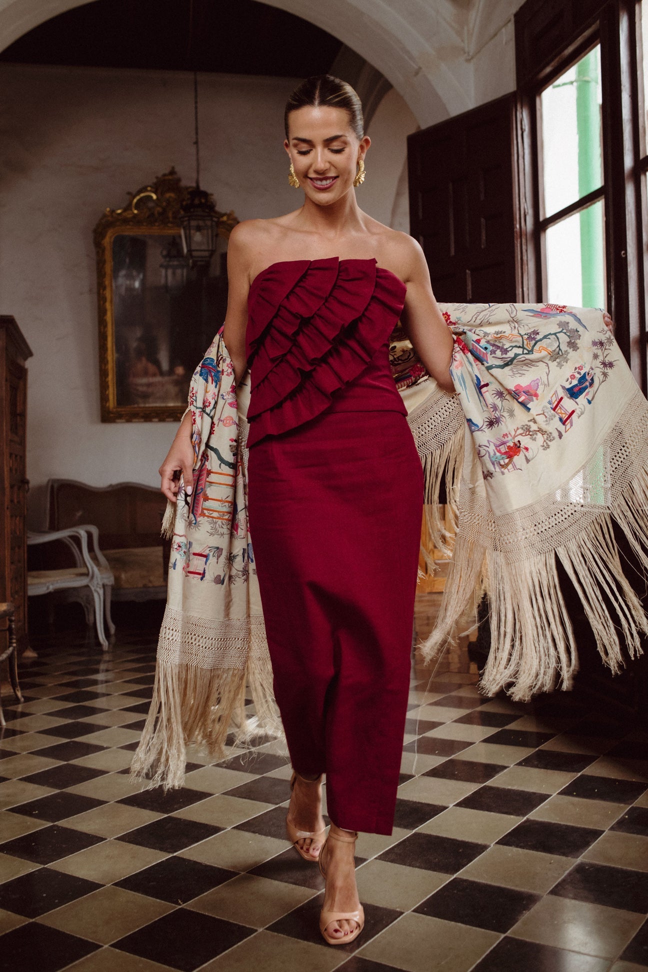BEATRIZ - CONJUNTO TOP Y FALDA