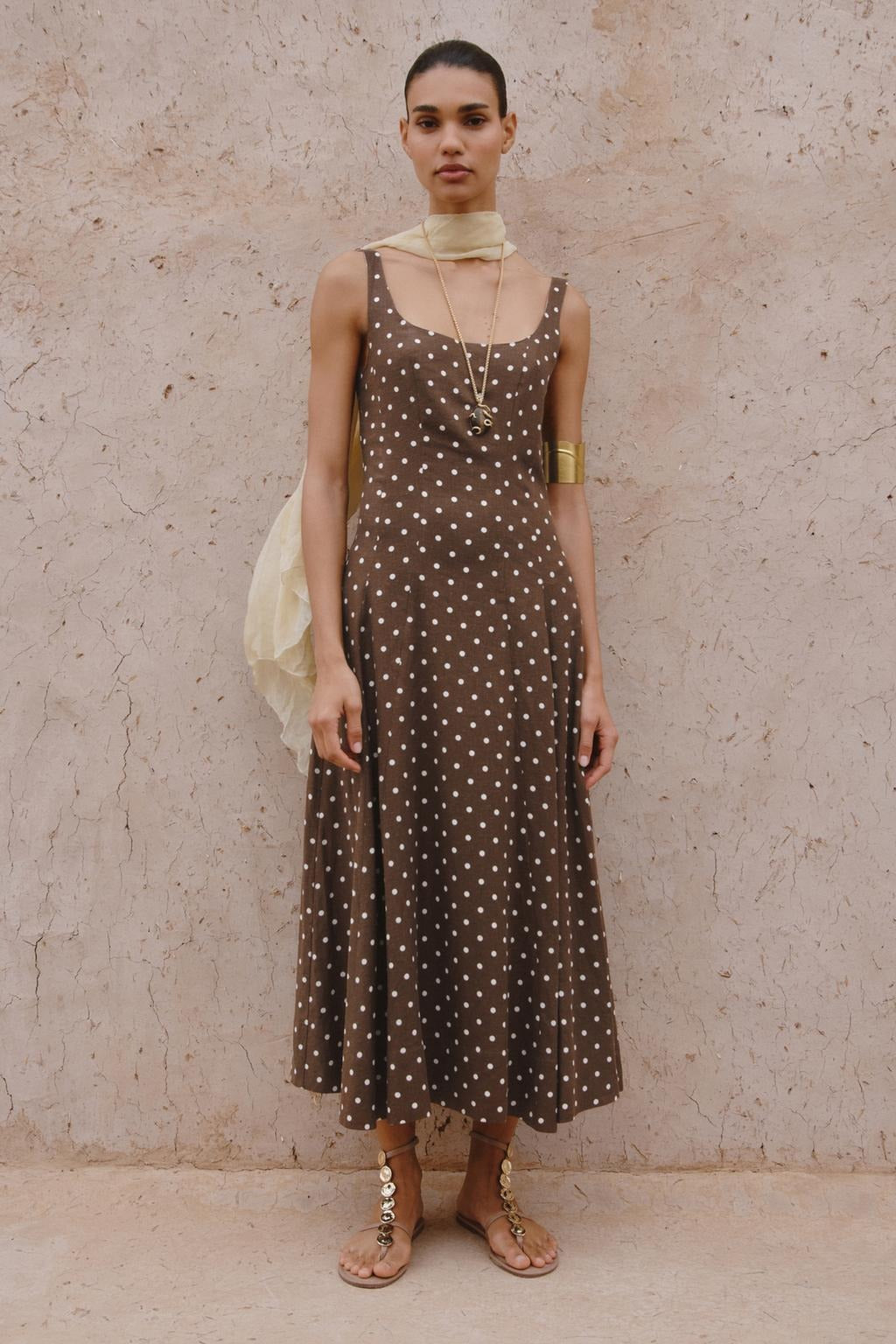 VIOLETA - VESTIDO MIDI CON LUNARES