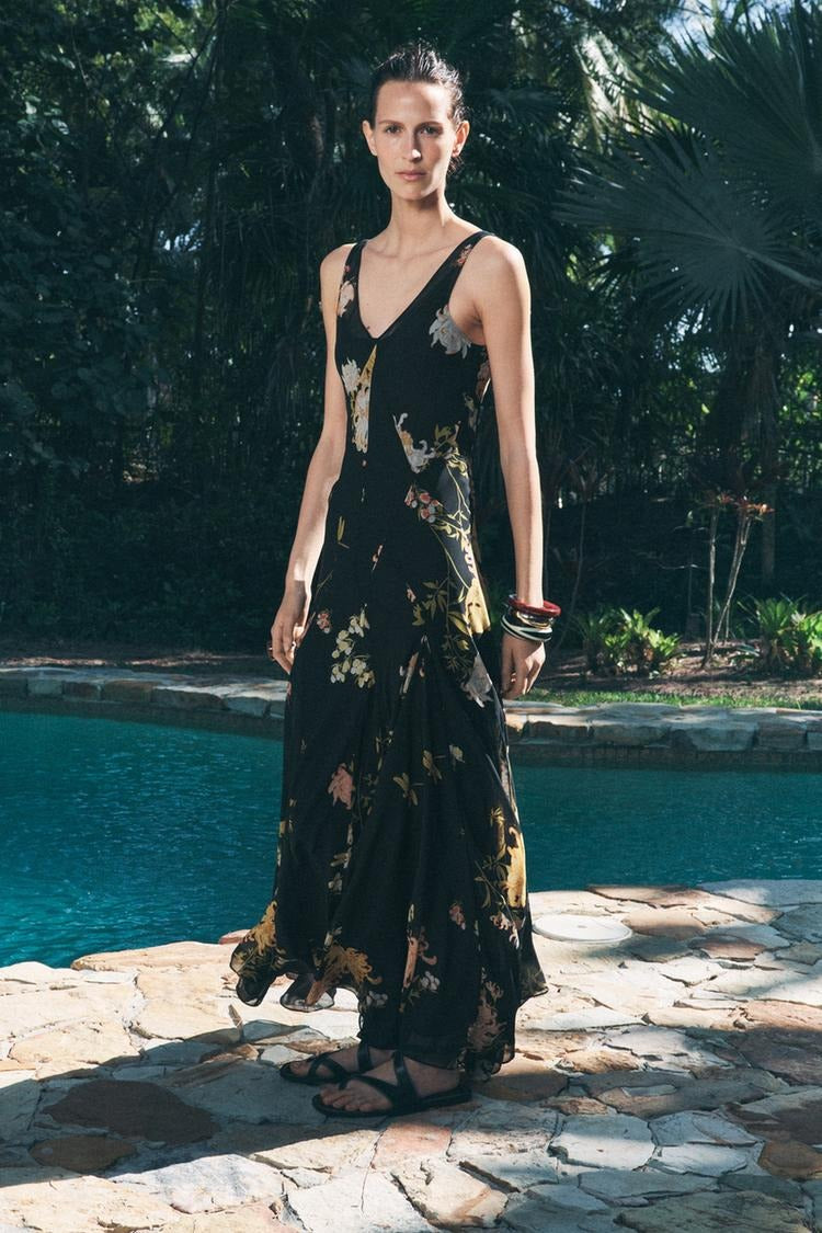 SOLEDAD - VESTIDO MIDI CON ESCOTE PICO