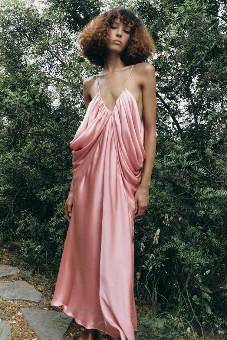 CATALINA - VESTIDO SATINADO DRAPEADO