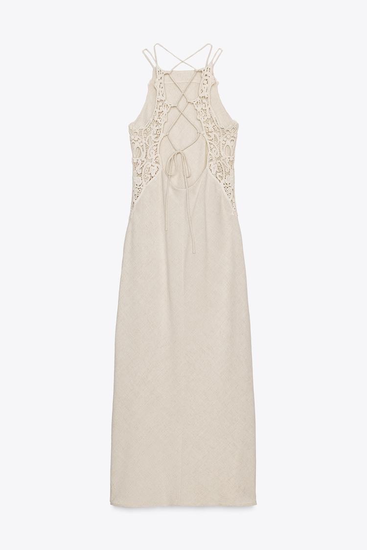 JACINTA - VESTIDO MIDI CON CUELLO HALTER
