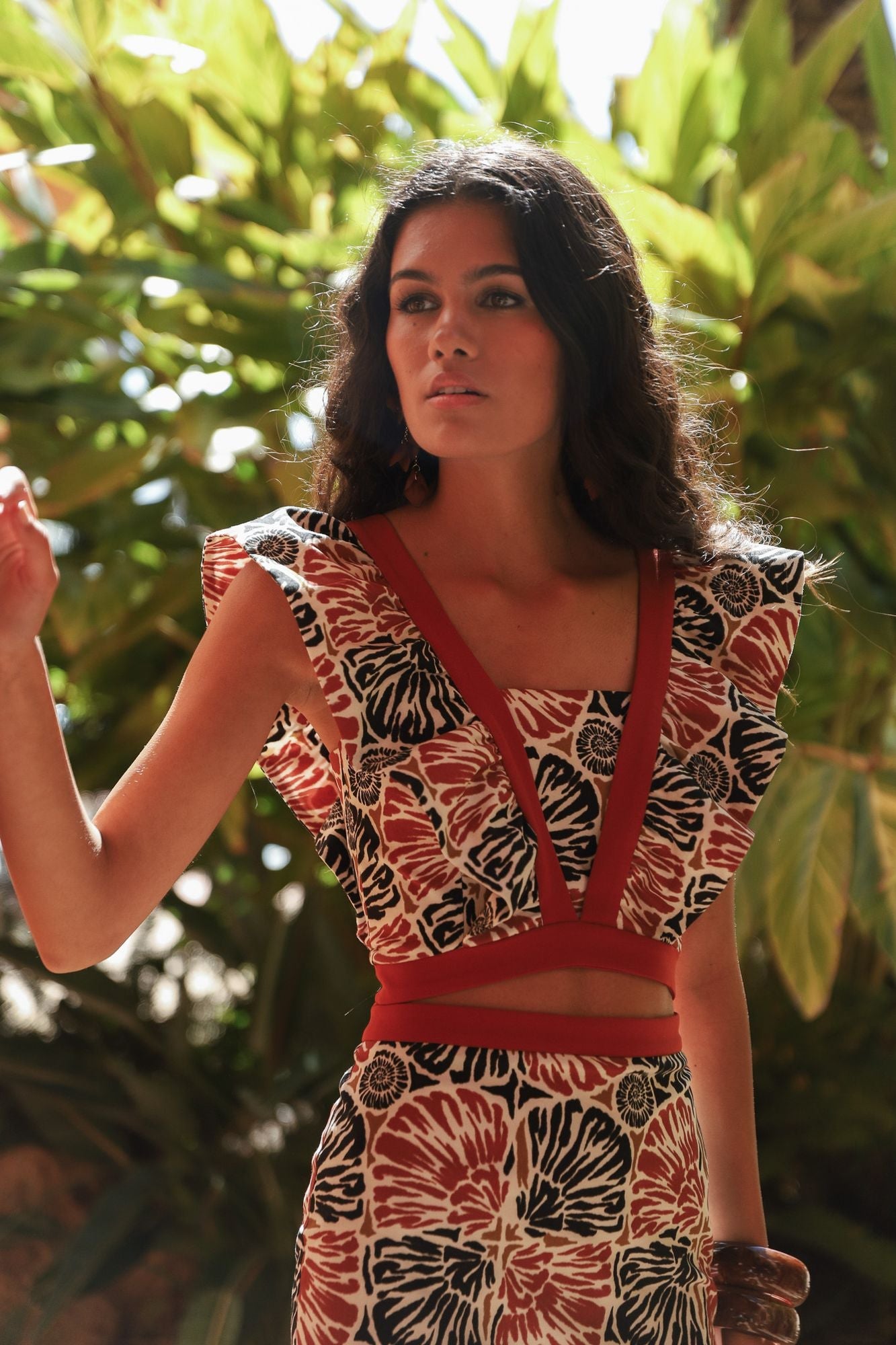 LORENA - VESTIDO MIDI CON ESCOTE CUADRADO