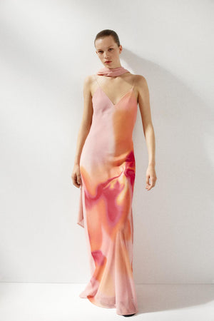 ROSALÍA - VESTIDO LARGO CON FOULARD