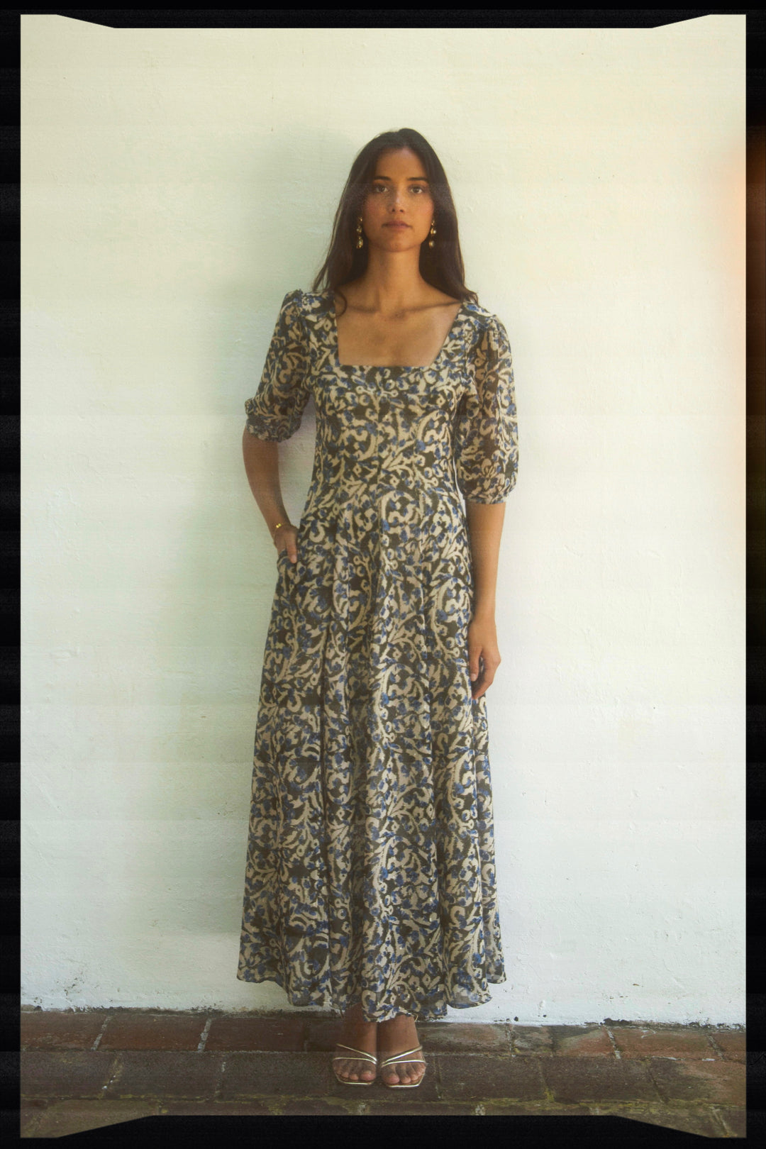 MARGARITA - VESTIDO ESTAMPADO CON ESCOTE CUADRADO