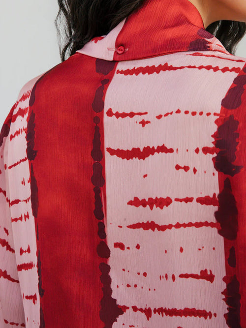 AITANA - CAFTÁN ESTAMPADO CON CUELLO DE PICO