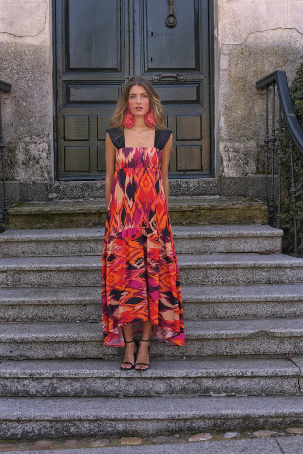 AINHOA -  VESTIDO LARGO ESTAMPADO