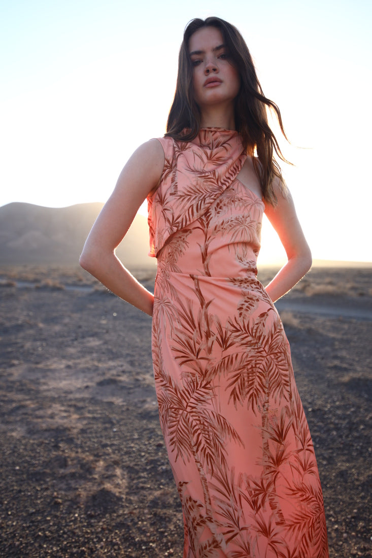 BRAULIA - VESTIDO MIDI CON ESTAMPADO