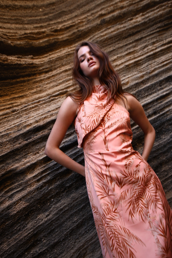 BRAULIA - VESTIDO MIDI CON ESTAMPADO