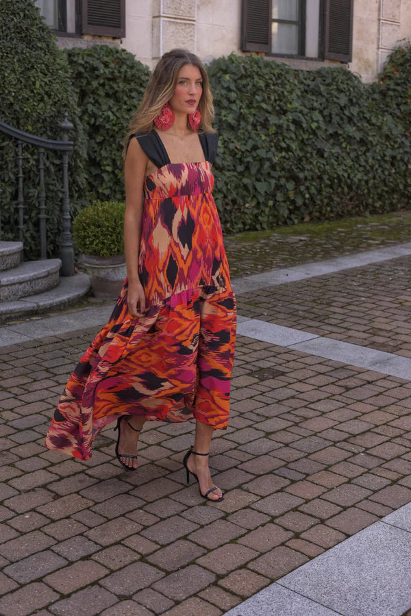 AINHOA -  VESTIDO LARGO ESTAMPADO