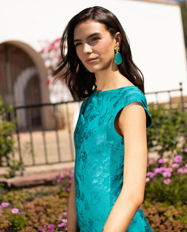 SONIA - VESTIDO LARGO DE JACQUARD SATINADO