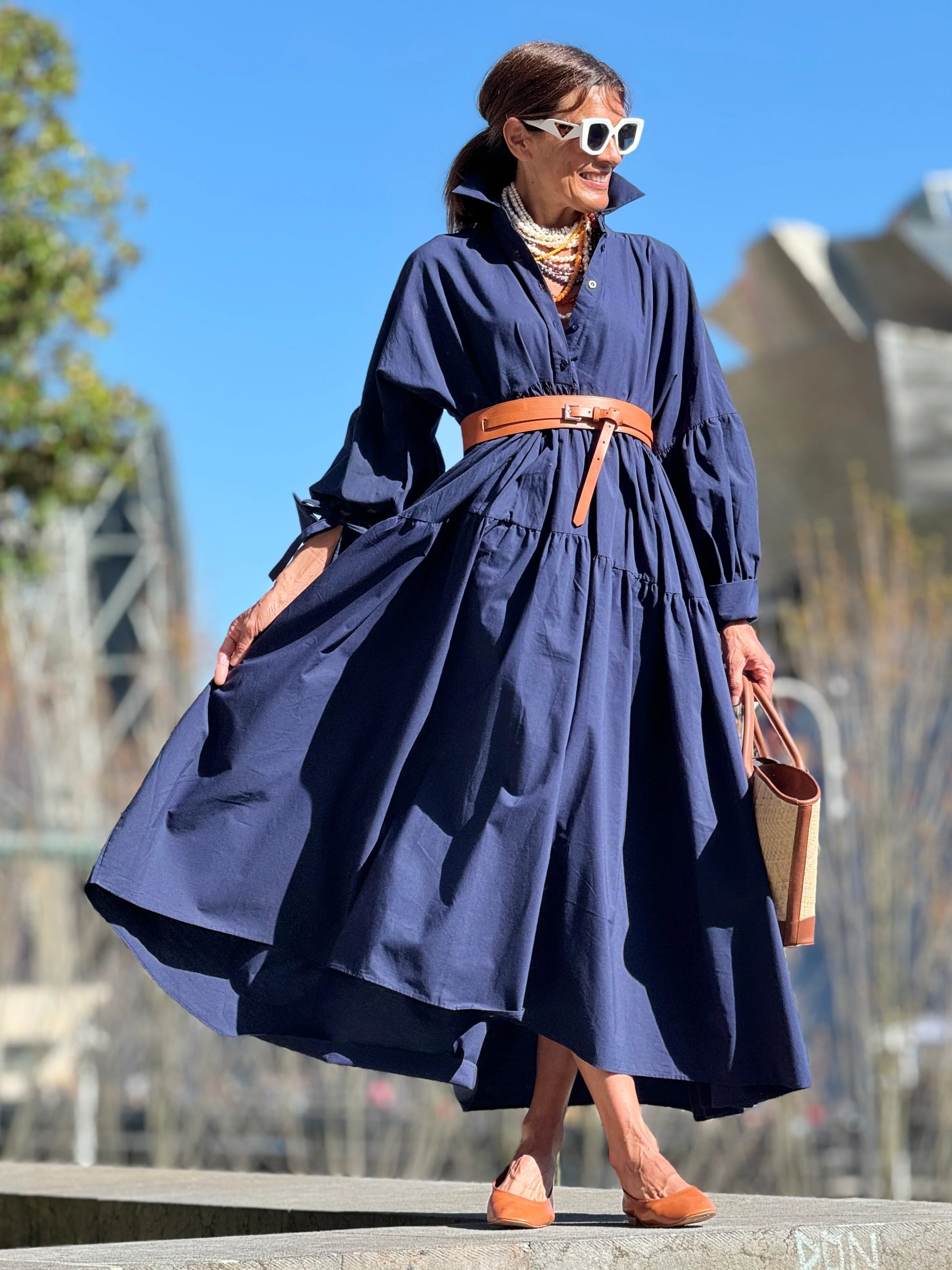 MAR - VESTIDO CAMISERO Y CINTURÓN ANCHO