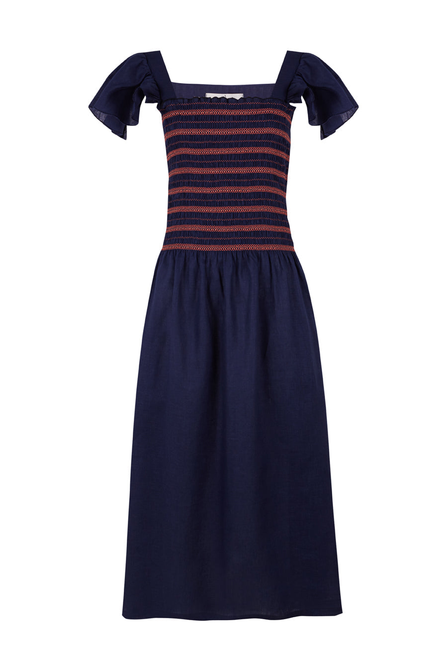 SOFÍA - VESTIDO MIDI CON FRUNCIDO ELÁSTICO