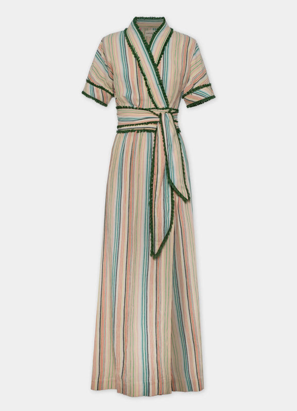 LETIZIA -  VESTIDO ENVOLVENTE DE RAYAS TEXTURIZADAS
