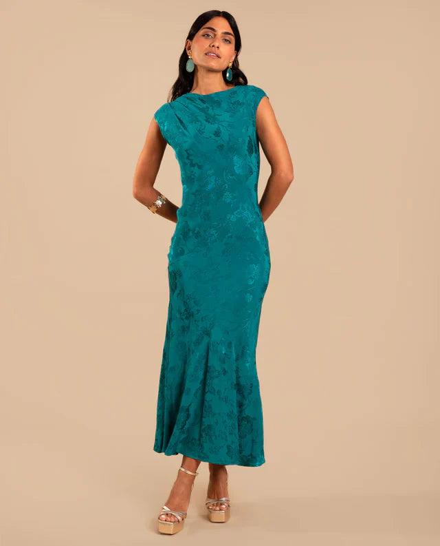 SONIA - VESTIDO LARGO DE JACQUARD SATINADO