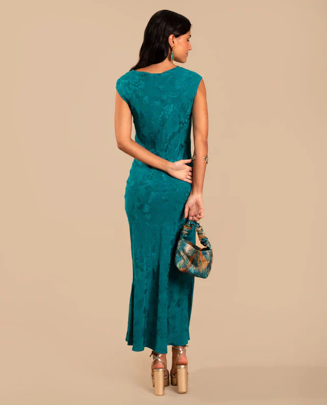 SONIA - VESTIDO LARGO DE JACQUARD SATINADO