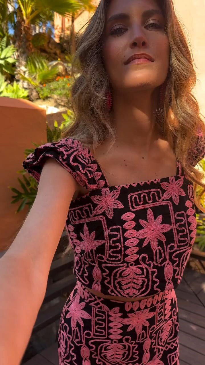 TAMARA - CONJUNTO TOP Y FALDA