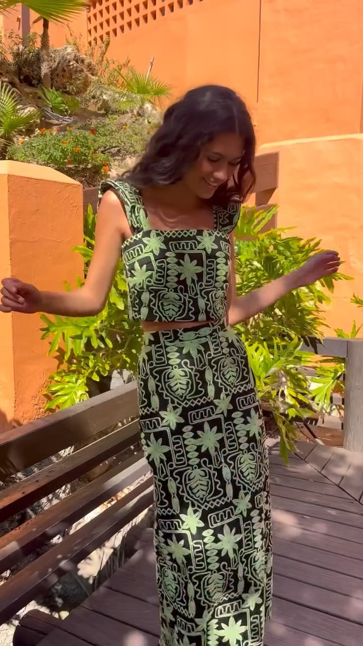 TAMARA - CONJUNTO TOP Y FALDA