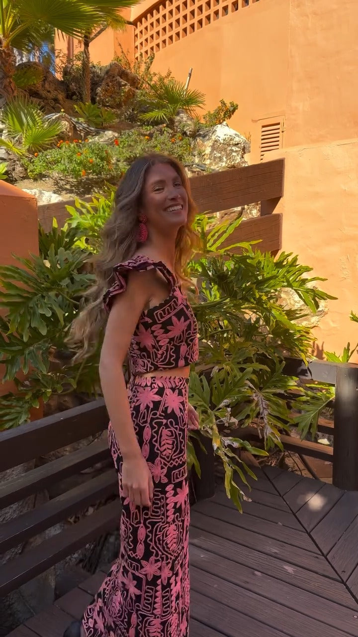 TAMARA - CONJUNTO TOP Y FALDA