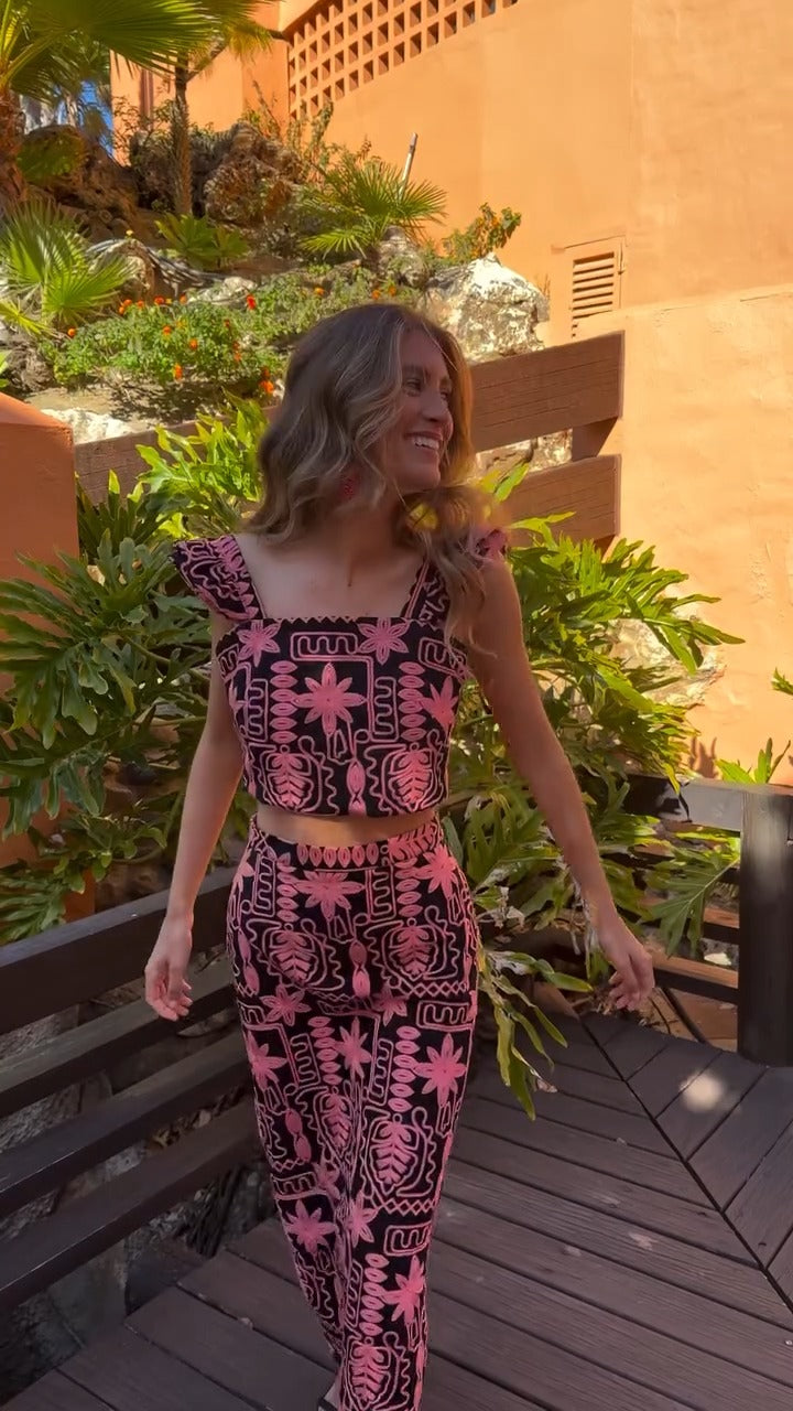 TAMARA - CONJUNTO TOP Y FALDA
