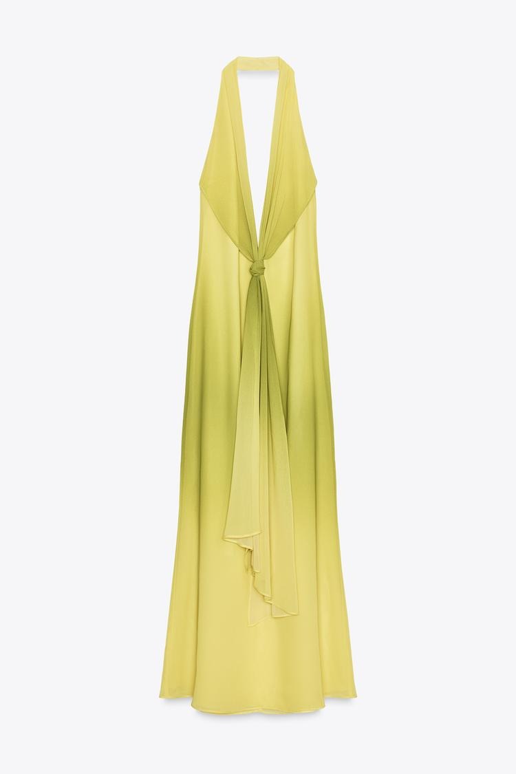 ÚRSULA - VESTIDO LARGO HALTER CON NUDO