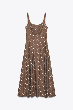 VIOLETA - VESTIDO MIDI CON LUNARES