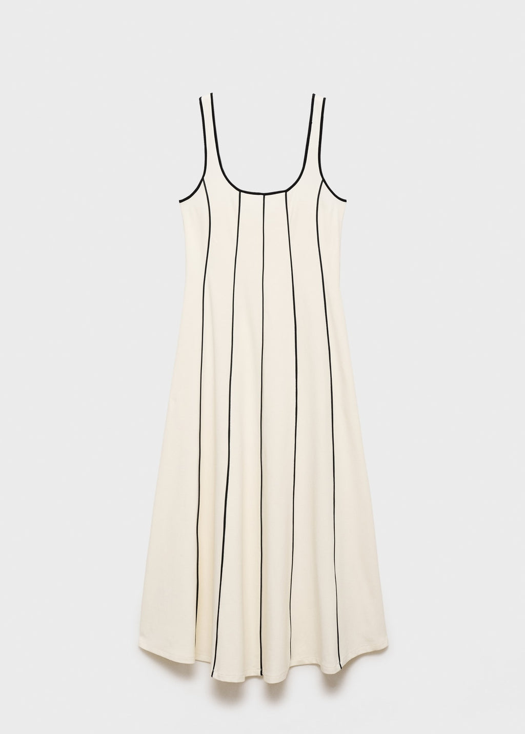 AINARA - VESTIDO MIDI BLANCO DE RAYAS