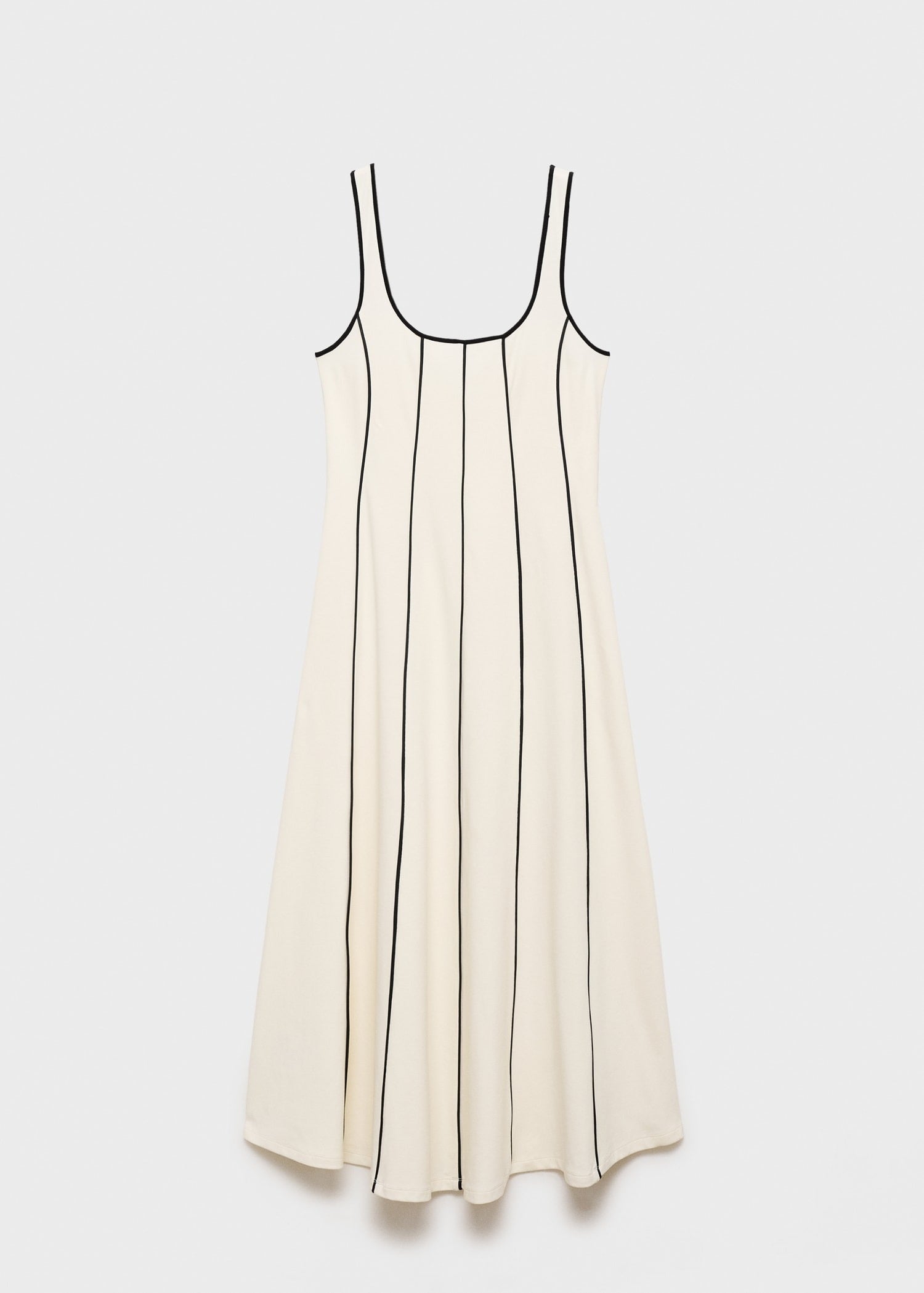 AINARA - VESTIDO MIDI BLANCO DE RAYAS
