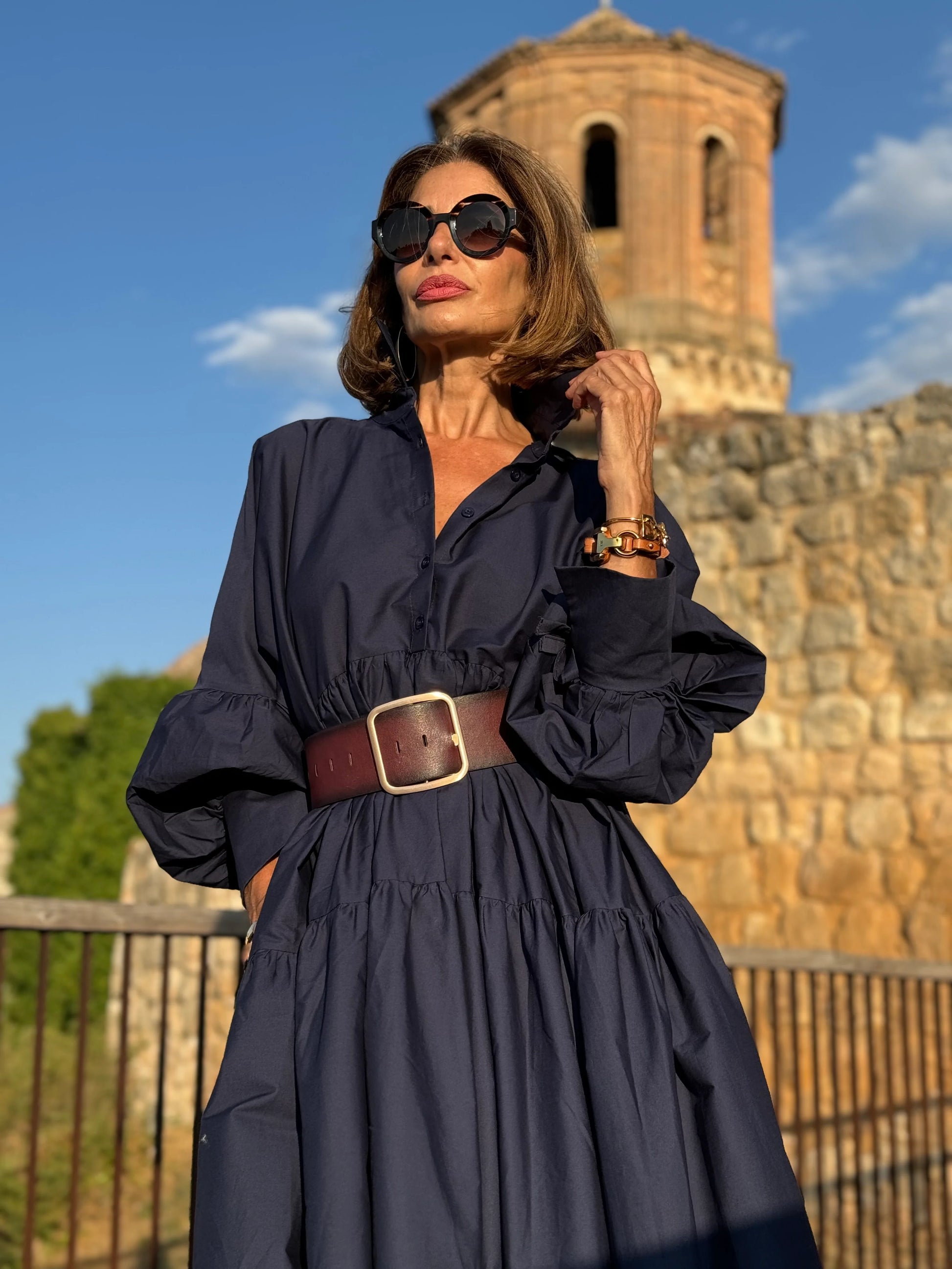 MAR - VESTIDO CAMISERO Y CINTURÓN ANCHO