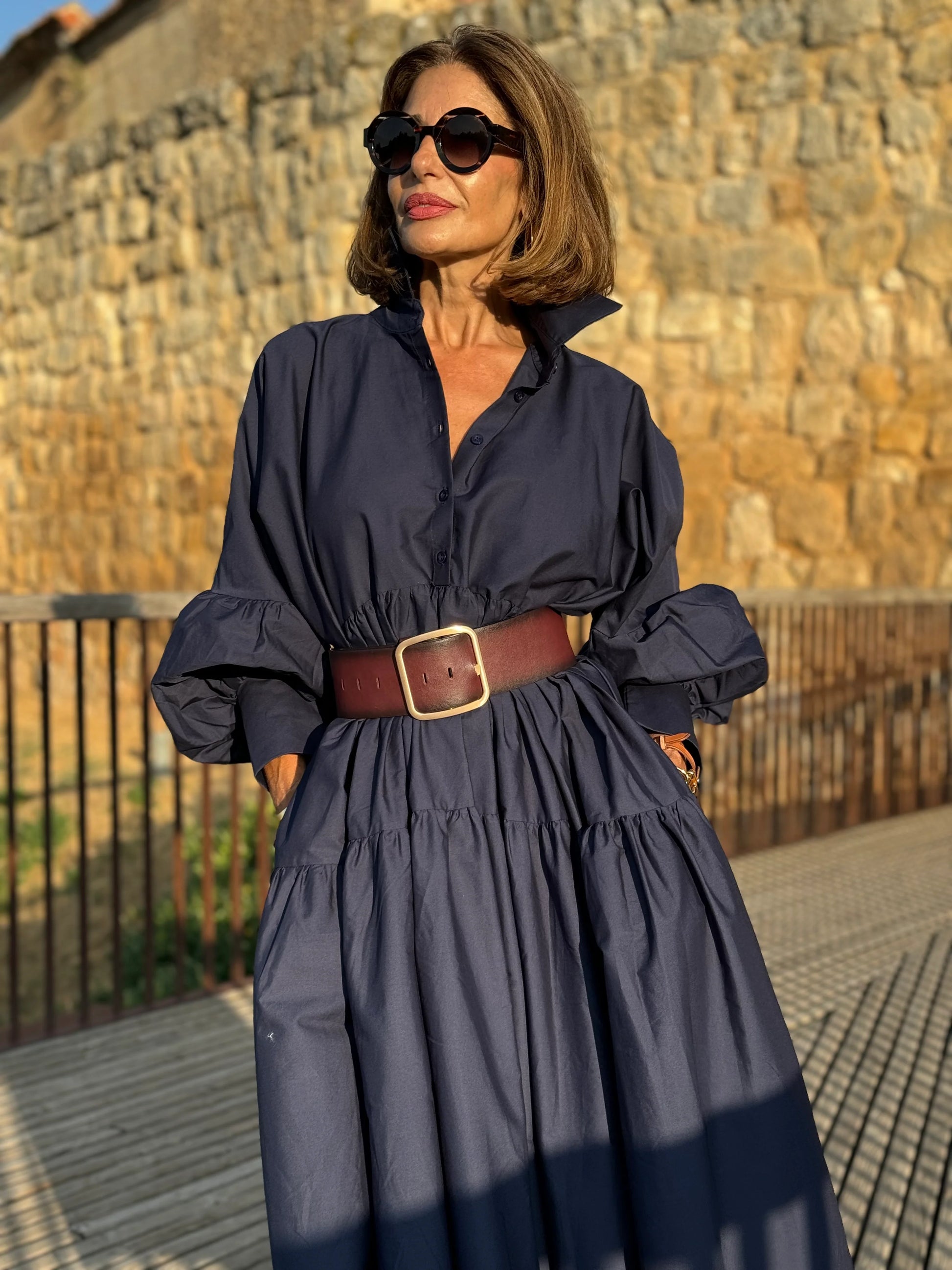 MAR - VESTIDO CAMISERO Y CINTURÓN ANCHO