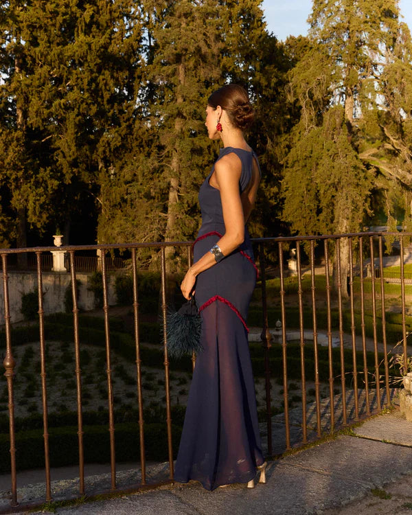 SANDRA - VESTIDO LARGO SIN MANGAS AJUSTADO
