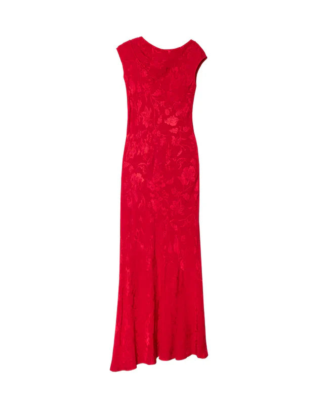 SONIA - VESTIDO LARGO DE JACQUARD SATINADO