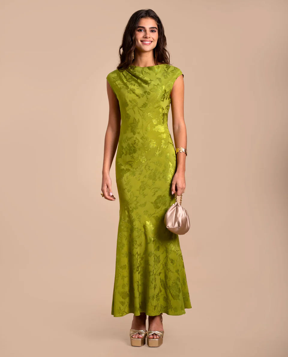 SONIA - VESTIDO LARGO DE JACQUARD SATINADO