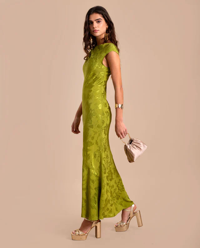 SONIA - VESTIDO LARGO DE JACQUARD SATINADO
