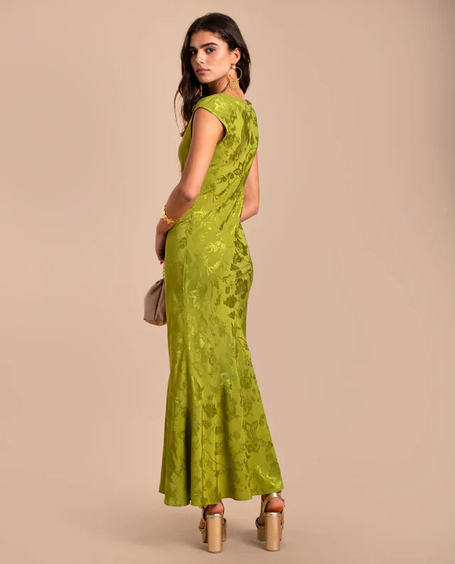 SONIA - VESTIDO LARGO DE JACQUARD SATINADO