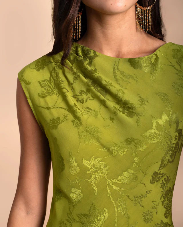 SONIA - VESTIDO LARGO DE JACQUARD SATINADO